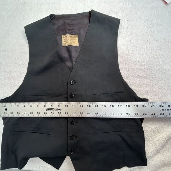 Jamess Lee & Co Custom Tailored Mens Waistcoat Vest Gray 1967 Vintage - Picture 5 of 6
